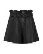 Allsaints Erica Leather Paperbag Shorts