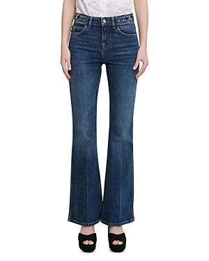Maje Pramia Hardware Trim Flared Jeans In Blue
