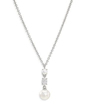 Nadri Emilia Simulated Pearl & Cubic Zirconia Pendant Necklace, 18