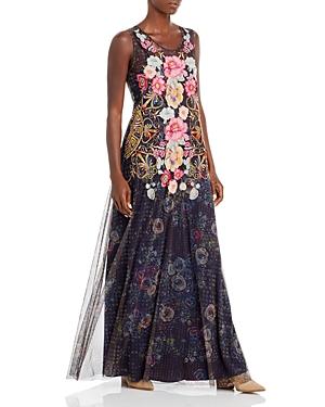 Johnny Was Stella Embroidered Mesh Dress
