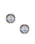 Sparkling Sage Crystal Halo Stud Earrings - Compare At $63