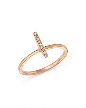 Suel 18k Rose Gold Diamond Bar Ring