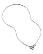 John Hardy Sterling Silver Classic Chain Pull Through Heart Toggle Foxtail Chain Necklace, 16