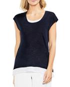 Vince Camuto Linen Layered-look Tee