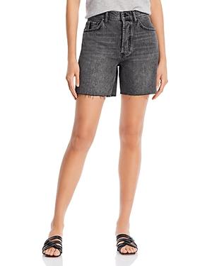 Anine Bing Kat Cut Off Denim Shorts In Charcoal
