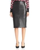 Boss Selrita Lamb Leather Pencil Skirt