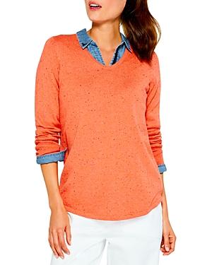Nic+zoe Speckled Vital V Neck Sweater