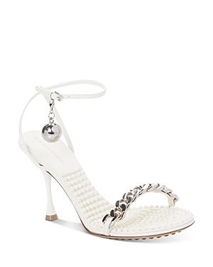 Bottega Veneta Women's Almond Toe Chain & Ball Embellished High Heel Sandals