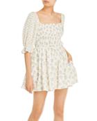French Connection Doria Smocked Floral Print Mini Dress