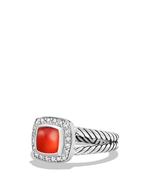 David Yurman Petite Albion Ring With Carnelian And Diamonds