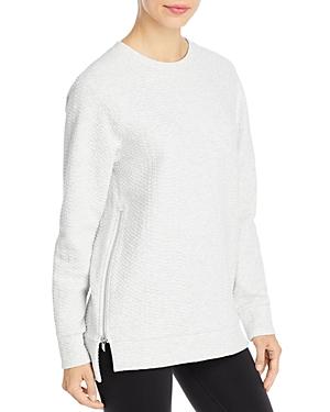 Marc New York Puff-knit Side-zip Crewneck Sweatshirt