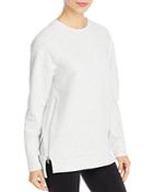 Marc New York Puff-knit Side-zip Crewneck Sweatshirt