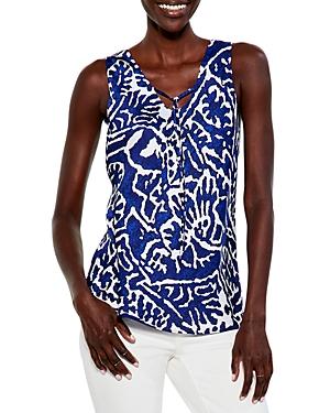 Nic+zoe Printed Tie-neck Top