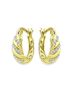 Bloomingdale's Marc & Marcella Diamond Twist Hoop Earrings In 18k Gold Plated Sterling Silver, 0.18 Ct. T.w. - 100% Exclusive