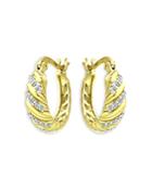 Bloomingdale's Marc & Marcella Diamond Twist Hoop Earrings In 18k Gold Plated Sterling Silver, 0.18 Ct. T.w. - 100% Exclusive