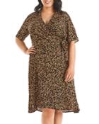 Estelle Plus Maple Sugar Printed Fit-and-flare Dress