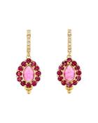 Temple St. Clair 18k Yellow Gold Theory Pink Tourmaline, Ruby & Diamond Drop Earrings