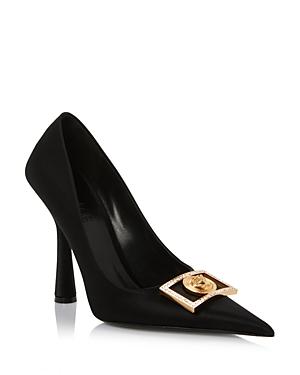 Versace Women's Crystal Medusa Pointed Toe Pumps