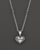 Lagos Sterling Silver Signature Caviar Heart Pendant Necklace, 16