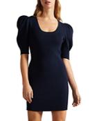 Ted Baker Ribbed Puff Sleeve Bodycon Dress