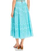 Alice + Olivia Melony Eyelet Embroidered Tiered Skirt