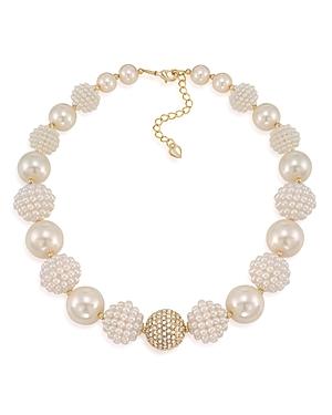Carolee Simulated Pearl Beaded Collar Necklace, 16