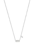 Meira T 14k White Gold Baguette Diamond Bar Necklace, 18