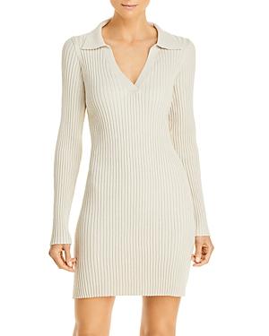 Aqua Collared Ribbed Long Sleeve Mini Dress - 100% Exclusive