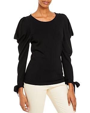 Alberta Ferretti Stretch Tie Wrist Cold Shoulder Sweater