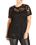 City Chic Scalloped Lace Top