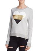 Sundry Metallic Heart Side-zip Sweatshirt