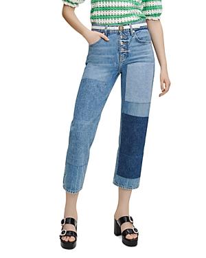 Maje Patchou Denim Patched Boyfriend Jeans