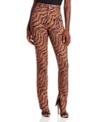 Weworewhat Piped Stiletto Slit Hem Jeans In Brown