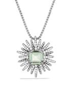 David Yurman Starburst Necklace With Diamonds And Prasiolite In Sterling Silver, 38.5