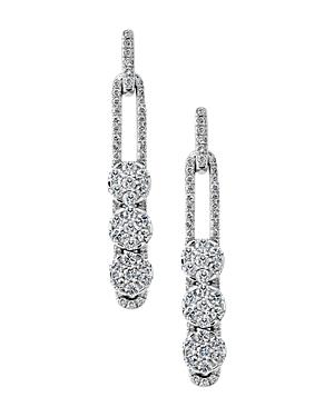 Hulchi Belluni 18k White Gold Tresore Diamond Linear Earrings