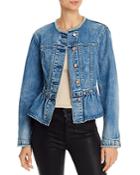 La Vie Rebecca Taylor Denim Peplum Jacket