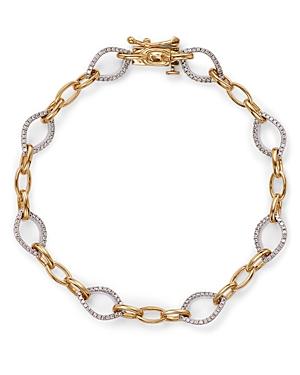 Bloomingdale's Diamond Link Bracelet In 14k White And Yellow Gold, 0.7 Ct. T.w. - 100% Exclusive