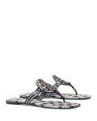 Tory Burch Women's Metal Miller Double T Leather Thong Sandals