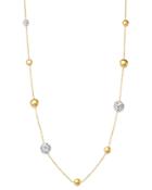 Bloomingdale's Polished Bead Link Chain Necklace In 14k White & Yellow Gold, 18 - 100% Exclusive