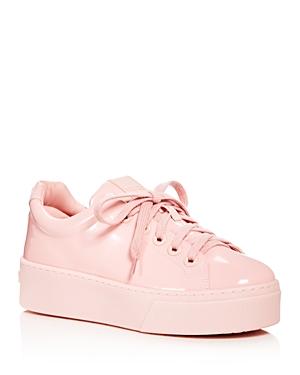 Kenzo Patent Leather Lace Up Platform Sneakers