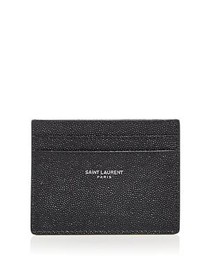 Saint Laurent Grain De Poudre Leather Card Case