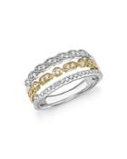 Diamond Triple Row Band In 14k Yellow And White Gold, .40 Ct. T.w. - 100% Exclusive