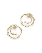 Ippolita 18k Yellow Gold Glamazon Stardust Open Hoop Earrings With Diamonds