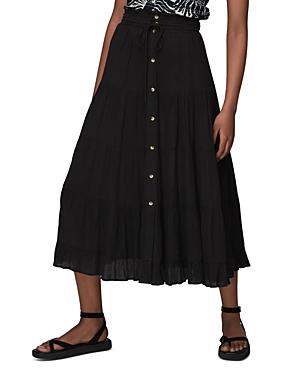Whistles Crinkled Button Front Skirt