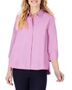 Foxcroft Button Front High Low Shirt
