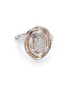 Bloomingdale's Marc & Marcella Diamond Oval Ring In Sterling Silver & 14k Rose Gold-plated Sterling Silver, 0.09 Ct. T.w. - 100% Exclusive