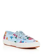 Superga Women's Classic Floral Satin Lace Up Sneakers