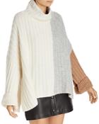 Eleven Six Colorblocked Ribbed Knit Poncho