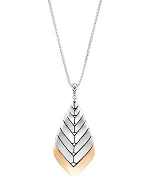 John Hardy 18k Yellow Gold & Sterling Silver Modern Chain Brushed Pendant Necklace, 36