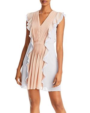 Bcbgmaxazria Ruffled Colorblocked Dress
